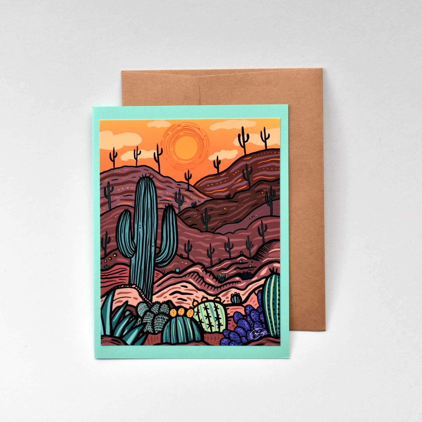 Card on white background