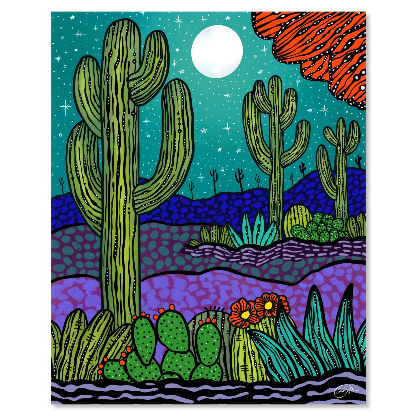 Art print on white with shadow