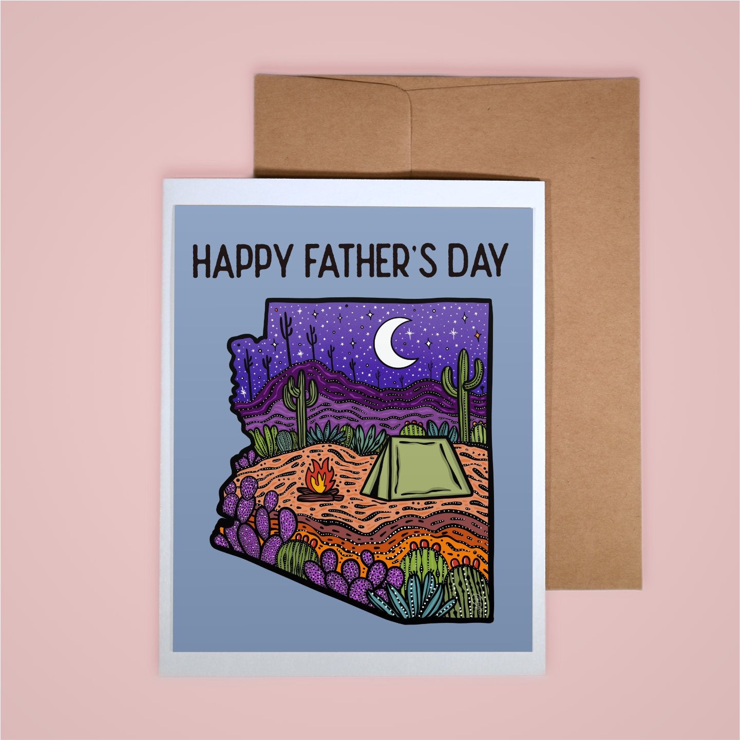 Card on Pink background