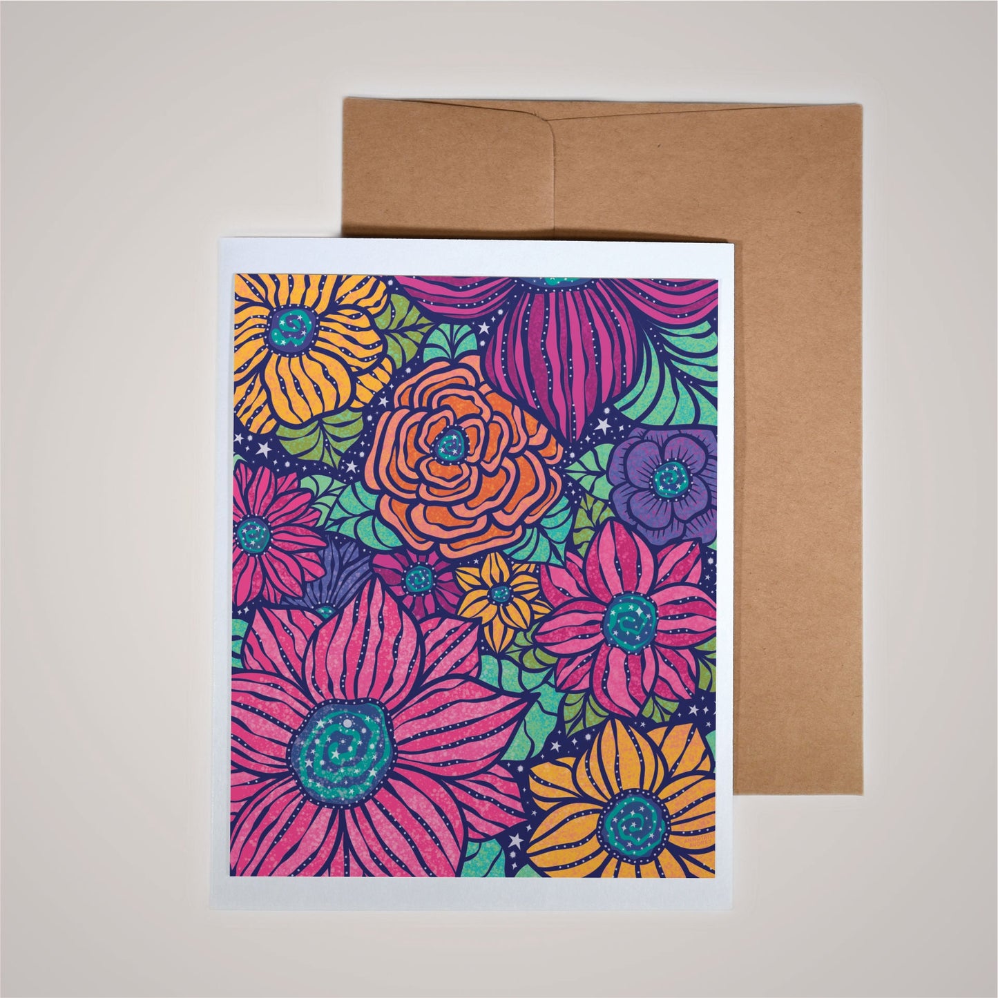 Card on pink background