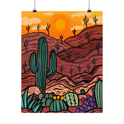 Premium Large Matte Poster — Adventure Awaits - Desert Southwest Themed Art