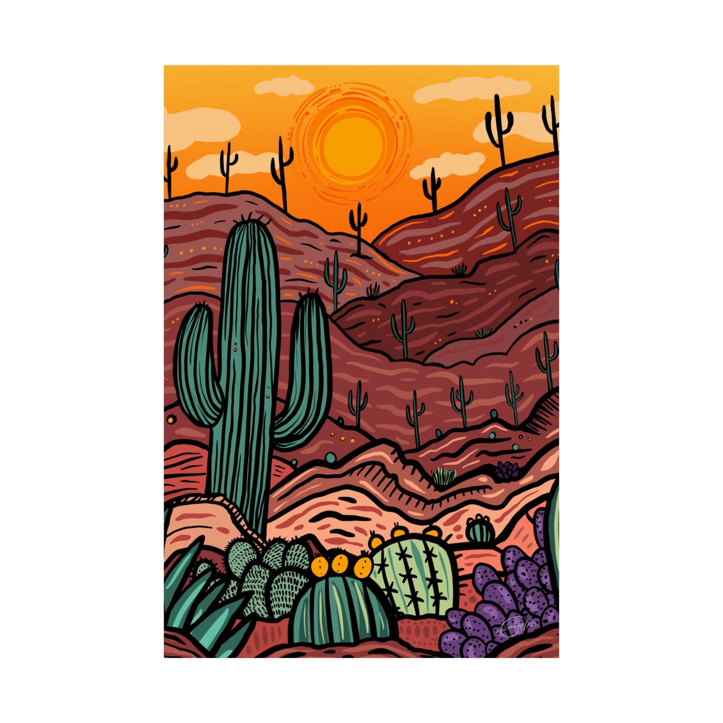 Premium Large Matte Poster — Adventure Awaits - Desert Southwest Themed Art