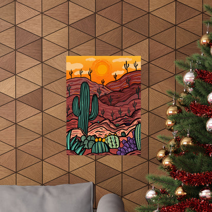 Premium Large Matte Poster — Adventure Awaits - Desert Southwest Themed Art