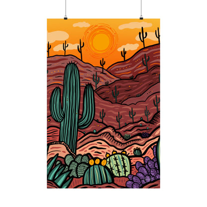 Premium Large Matte Poster — Adventure Awaits - Desert Southwest Themed Art