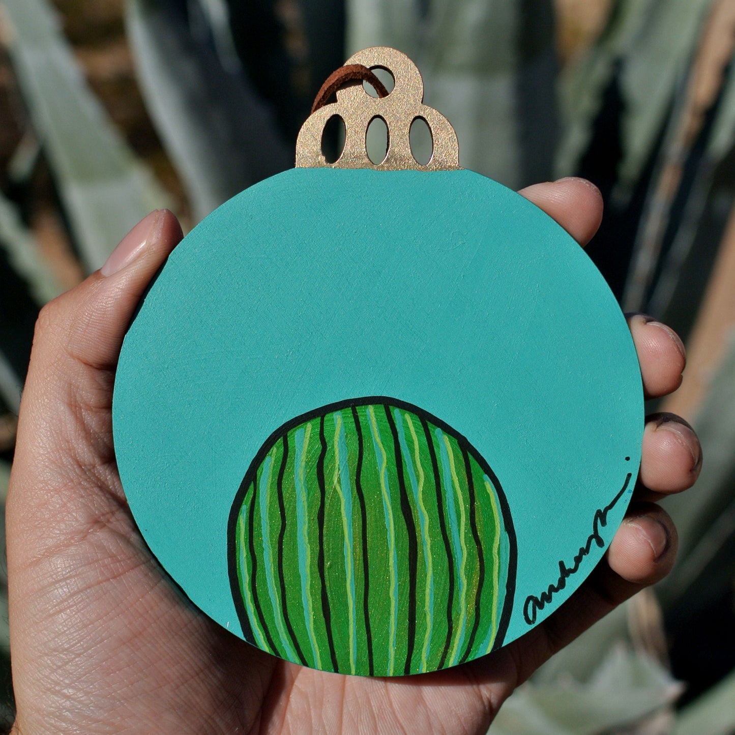 Hand Painted Holiday Ornament Back