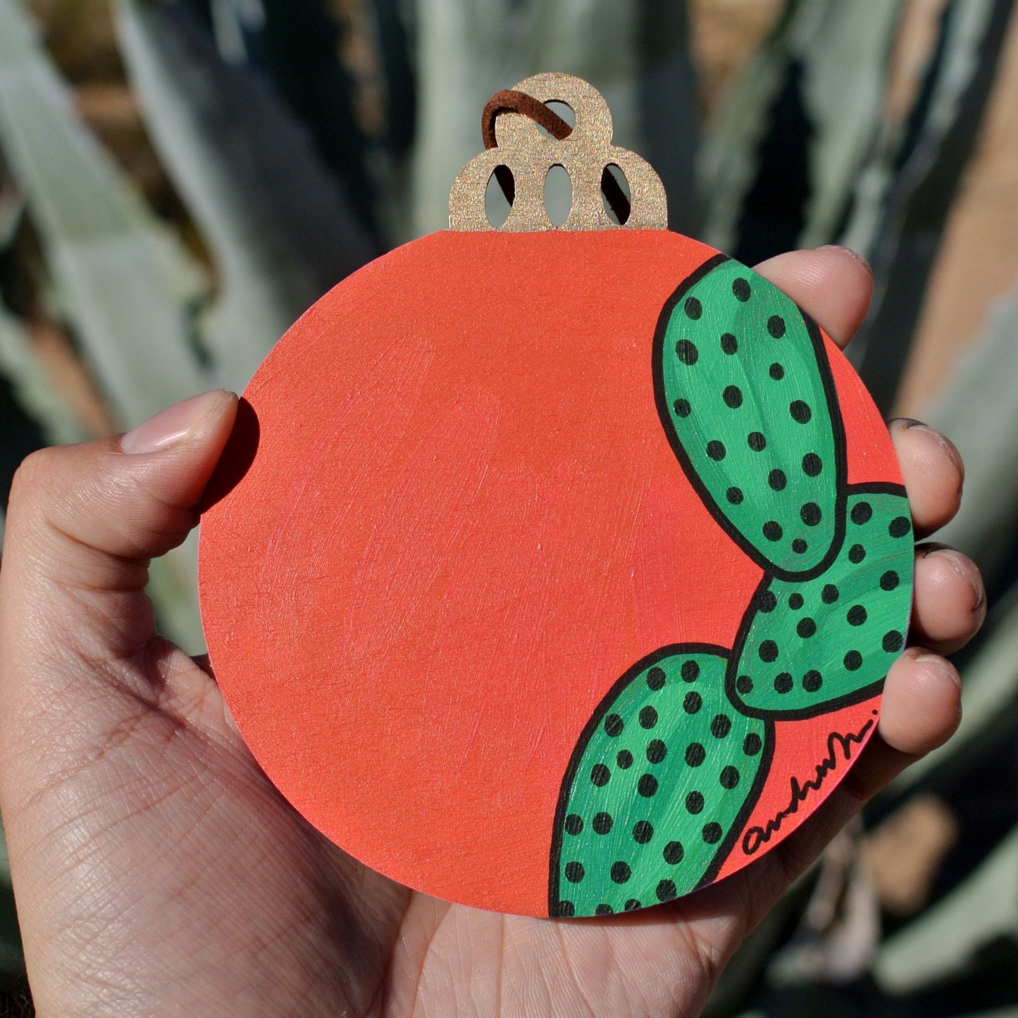 Hand Painted Holiday Ornament Back