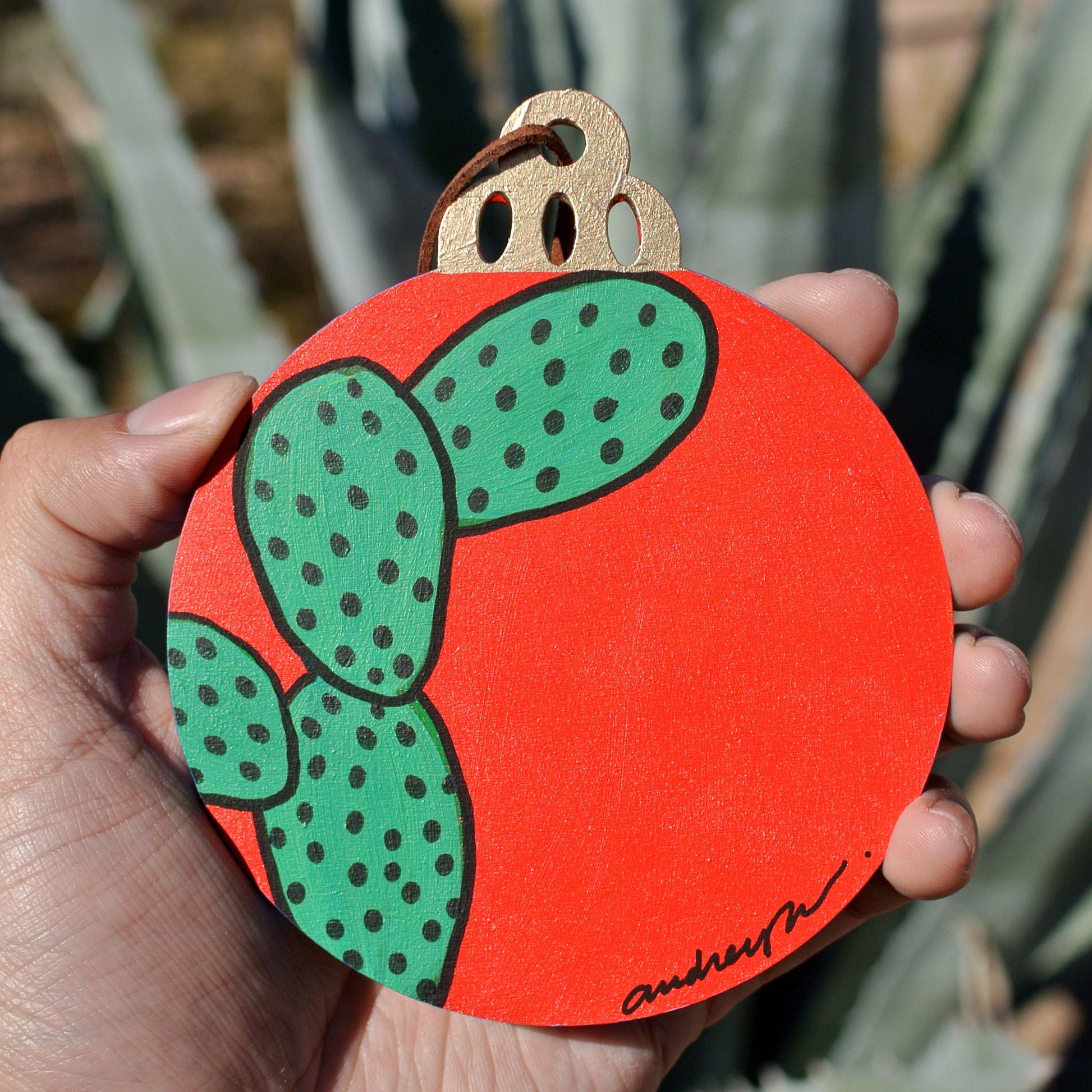 Hand Painted Holiday Ornament Back