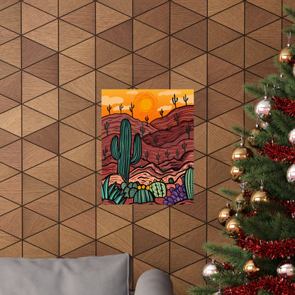 Premium Large Matte Poster — Adventure Awaits - Desert Southwest Themed Art