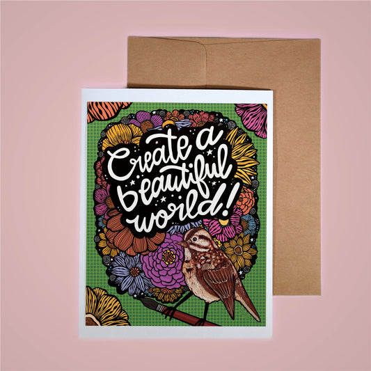 Card on pink background