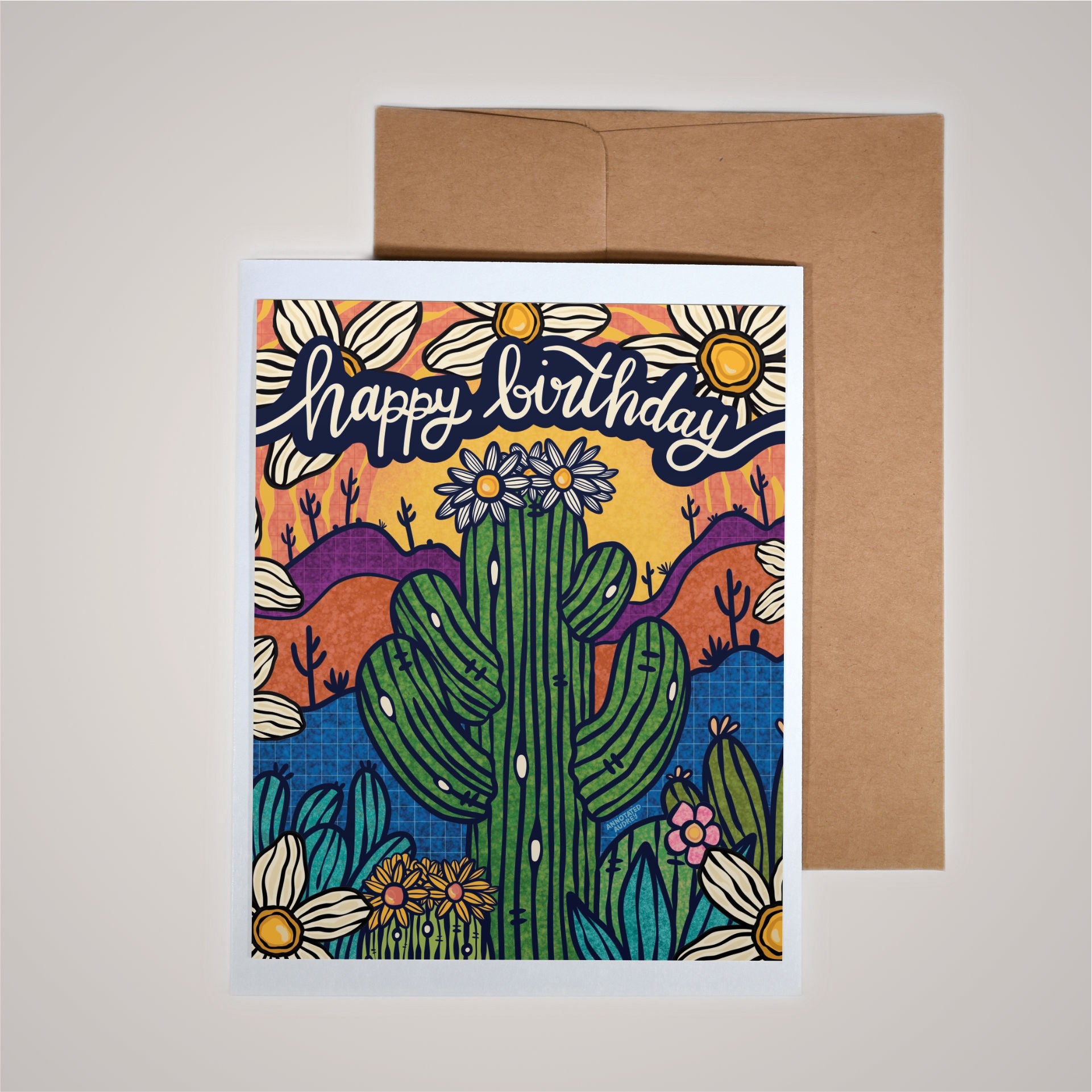 Card on pink background