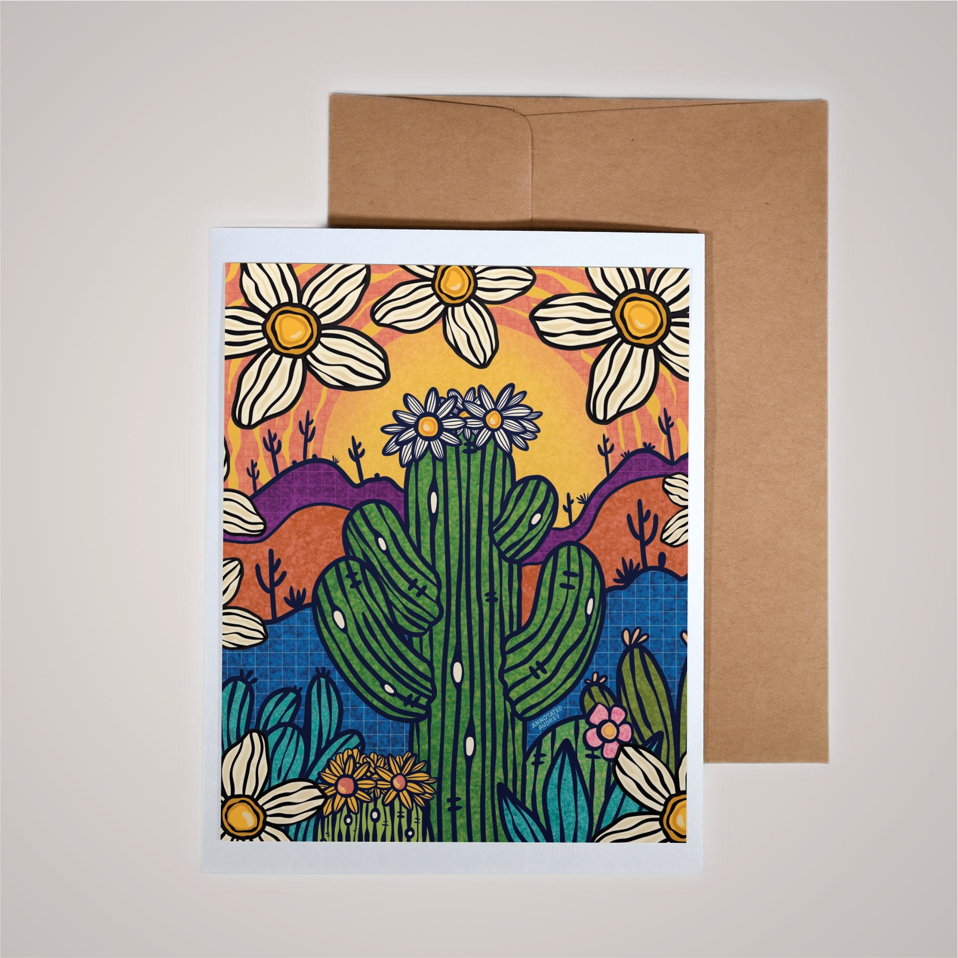 Card on pink background