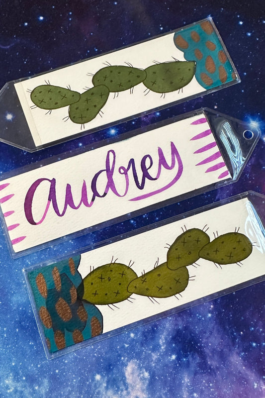 Customizable Cactus Name Bookmark