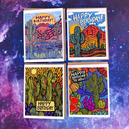 Card Set - Happy Birthday Saguaros