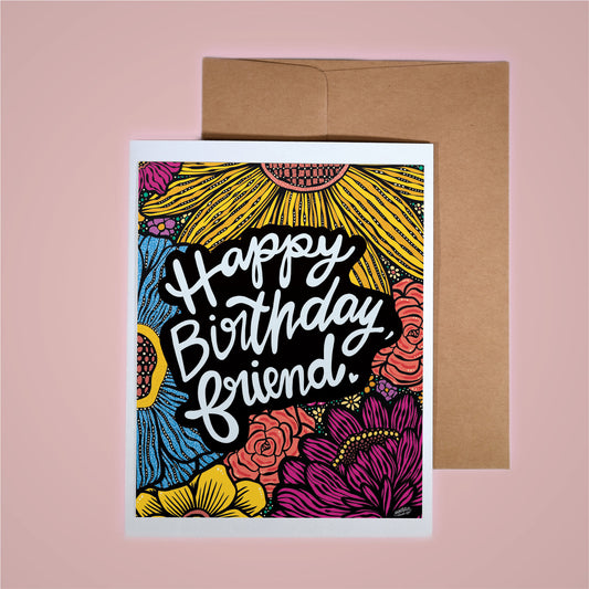 Card on pink background