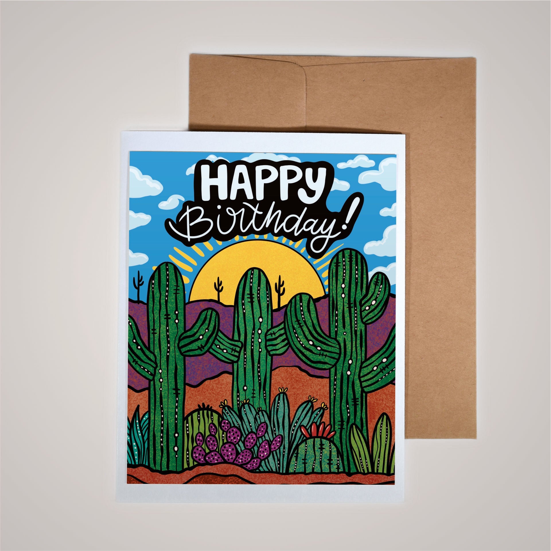 Card on pink background