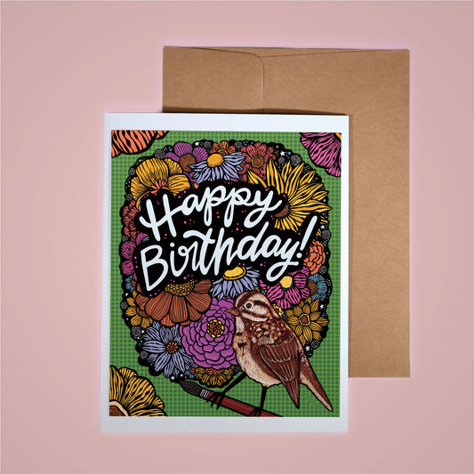 Card on pink background
