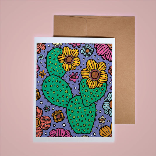 Card on pink background