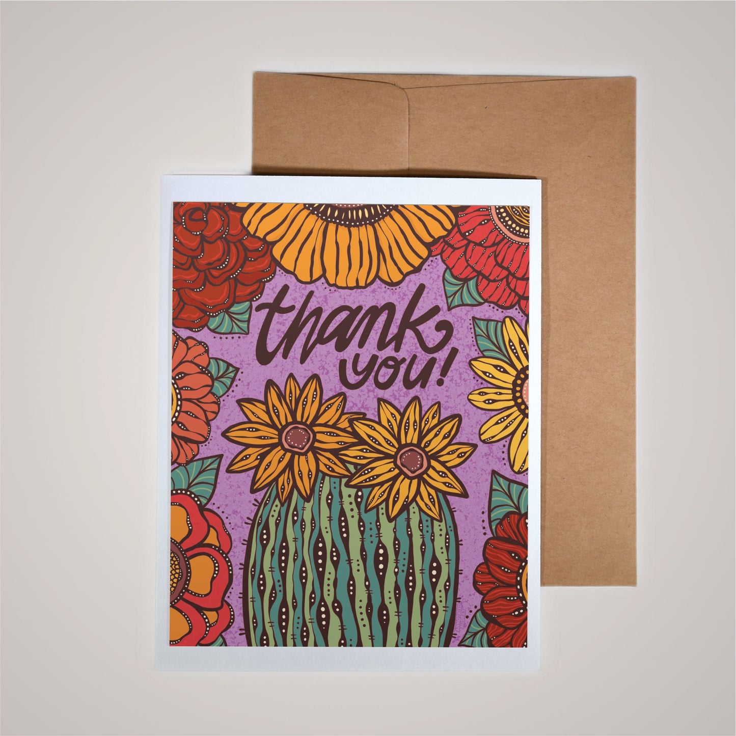 Card on pink background