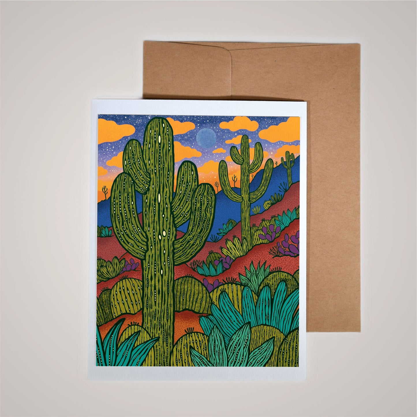 Card on pink background