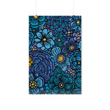 Premium Matte Poster - Blue Flowers