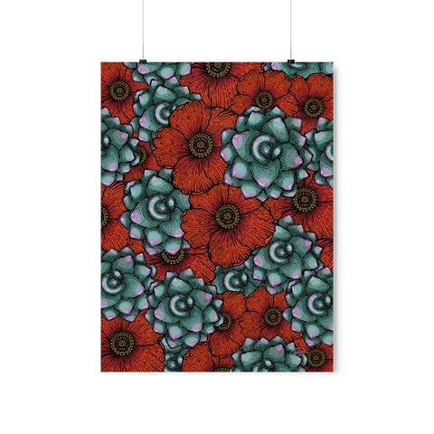 Premium Matte Poster - Succulent Bouquet