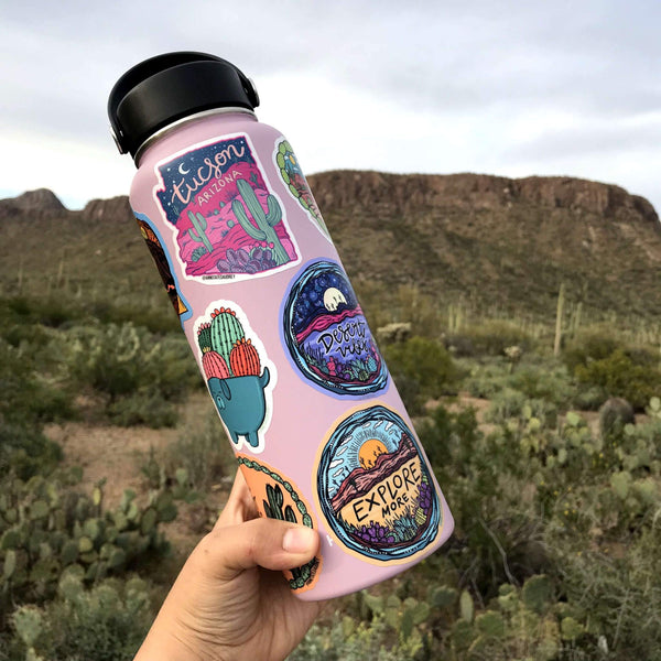 Blue Prickly Pear Patterned Vinyl Waterproof Cactus Sticker – ANNOTATED ...