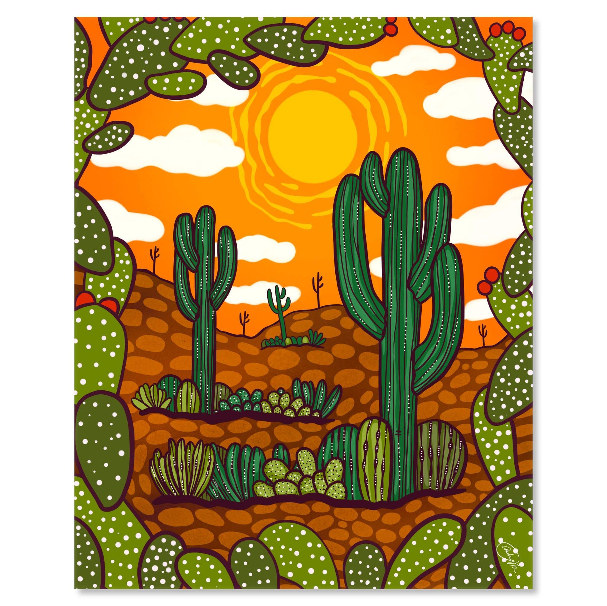 Art print on white with shadow