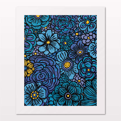 Art print in white frame on white wall