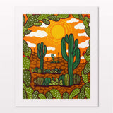 Art print in white frame on white wall