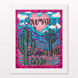 Art print in white frame on white wall