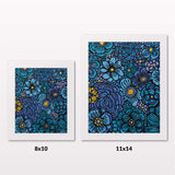 Comparing 8x10 and 11x14 framed art prints on a white wall