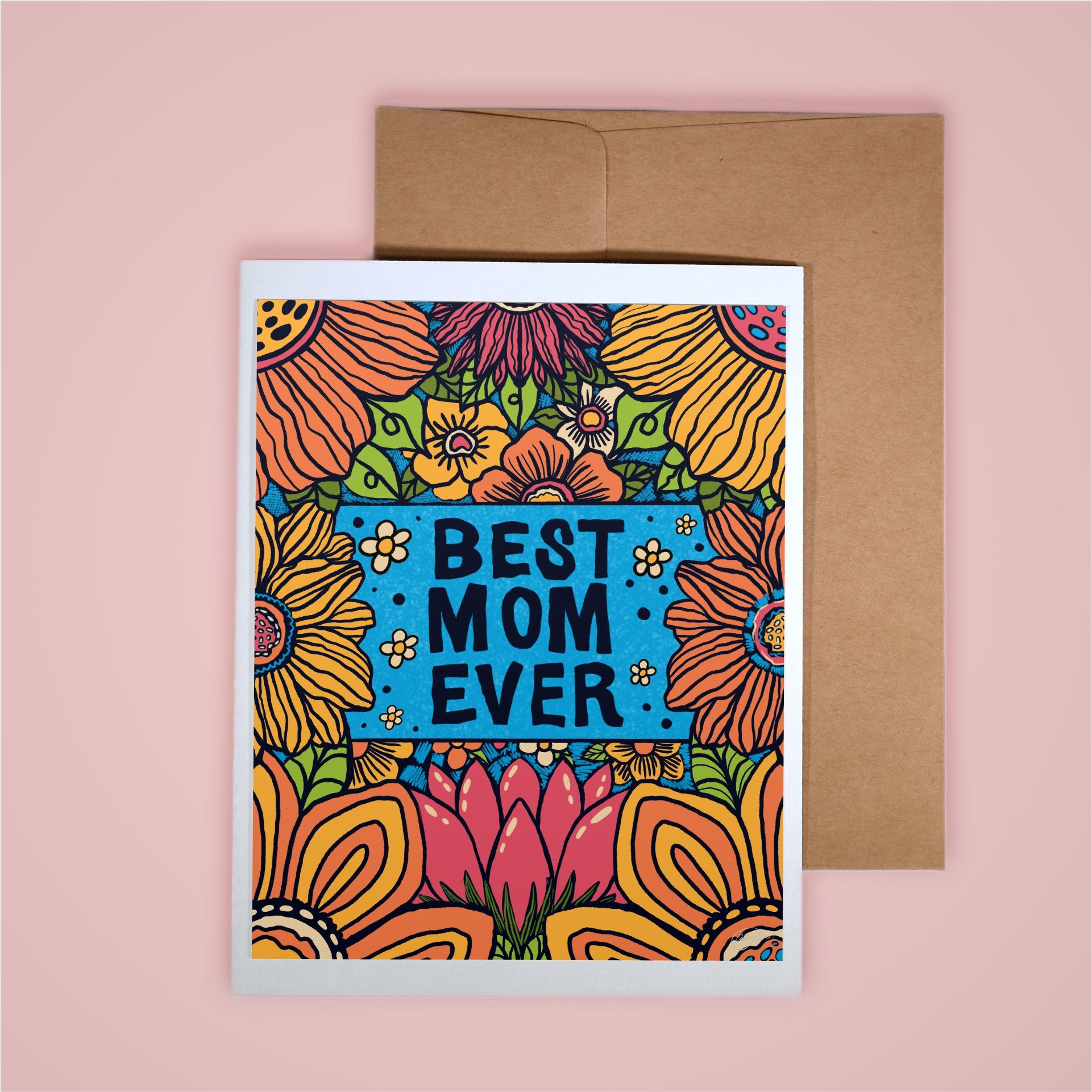 Card on pink background