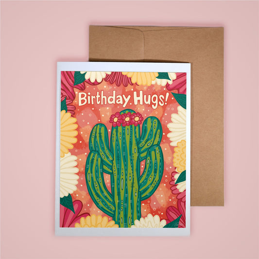 Card on pink background