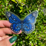 Clear Sticker - Blue Butterfly