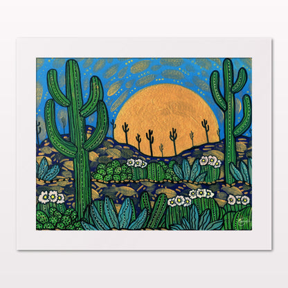 Art print in white frame on white wall
