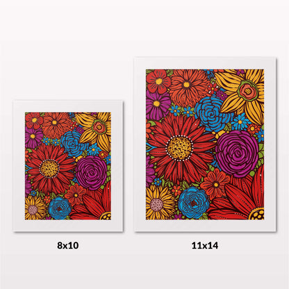 Comparing 8x10 and 11x14 framed art prints on a white wall