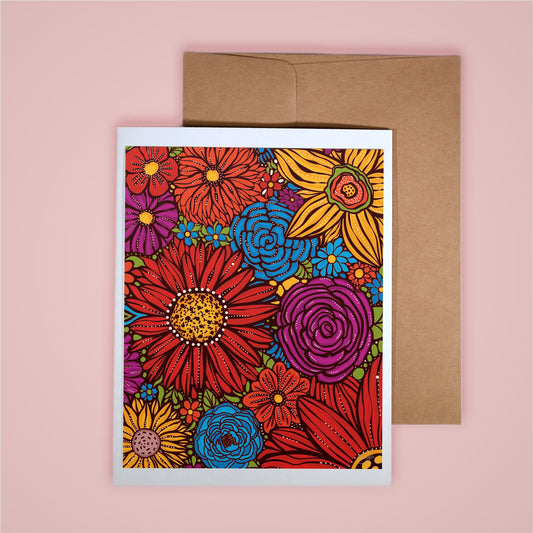 Card on pink background