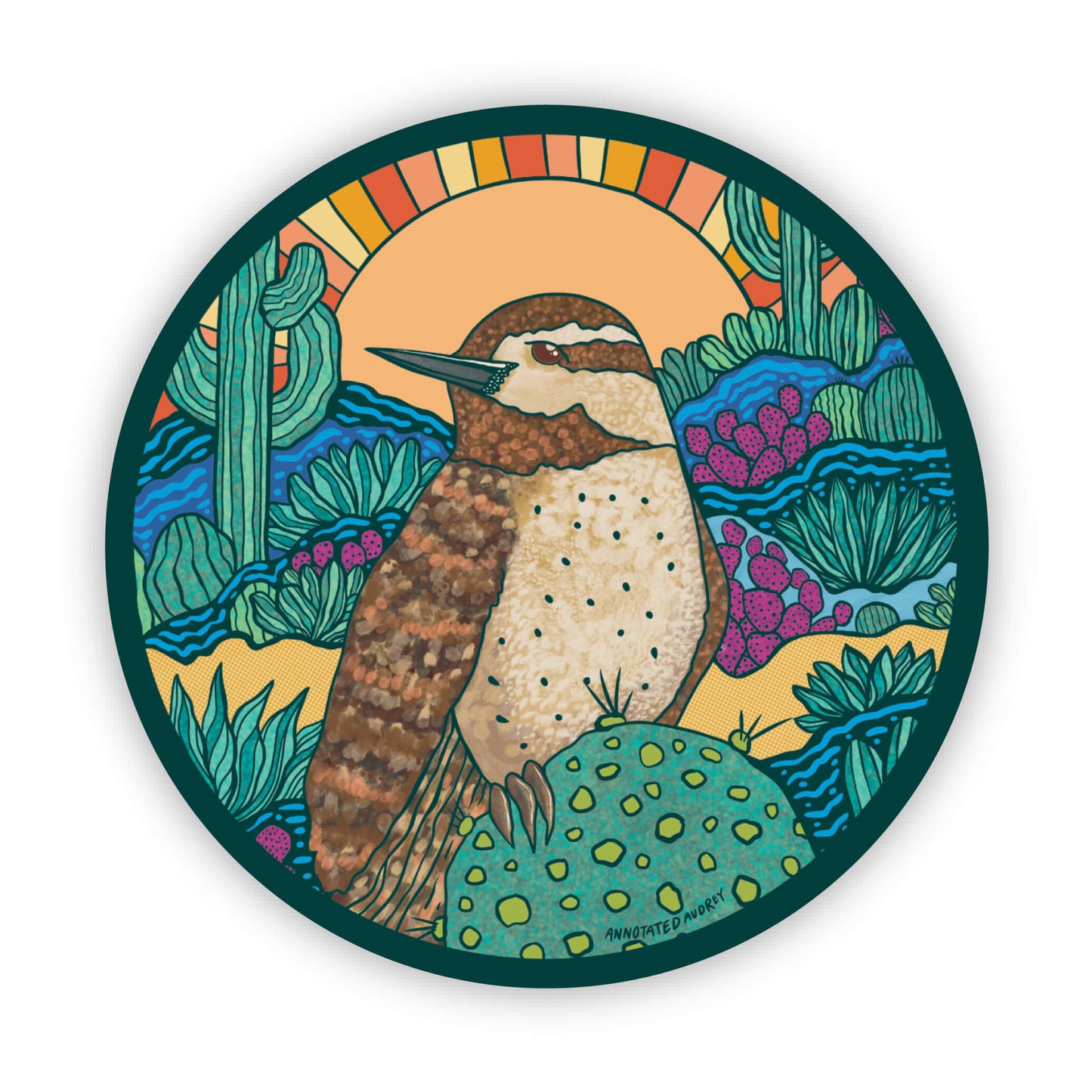 Sticker - Cactus Wren