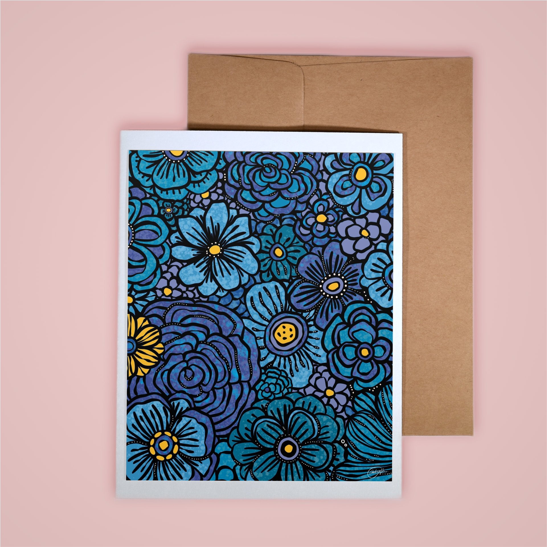 Card on pink background