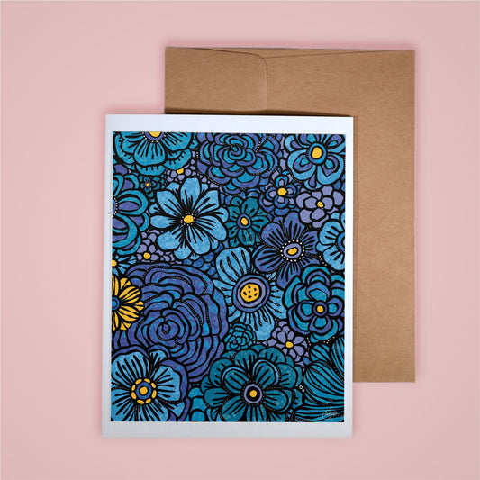 Card on pink background