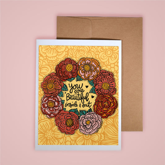 Card on pink background