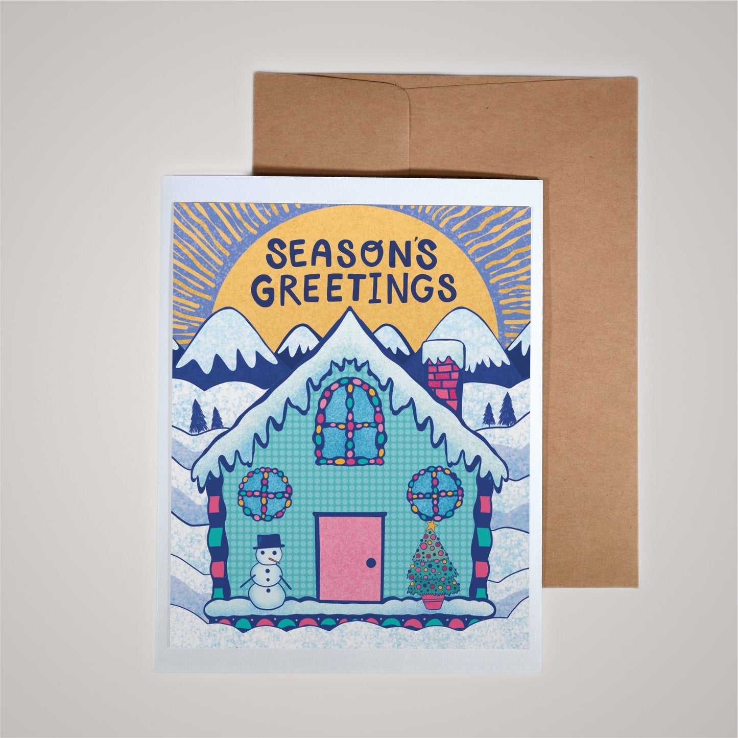 Holiday Card - Season's Greetings Gingerbread House