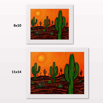 Comparing 8x10 and 11x14 framed art prints on a white wall