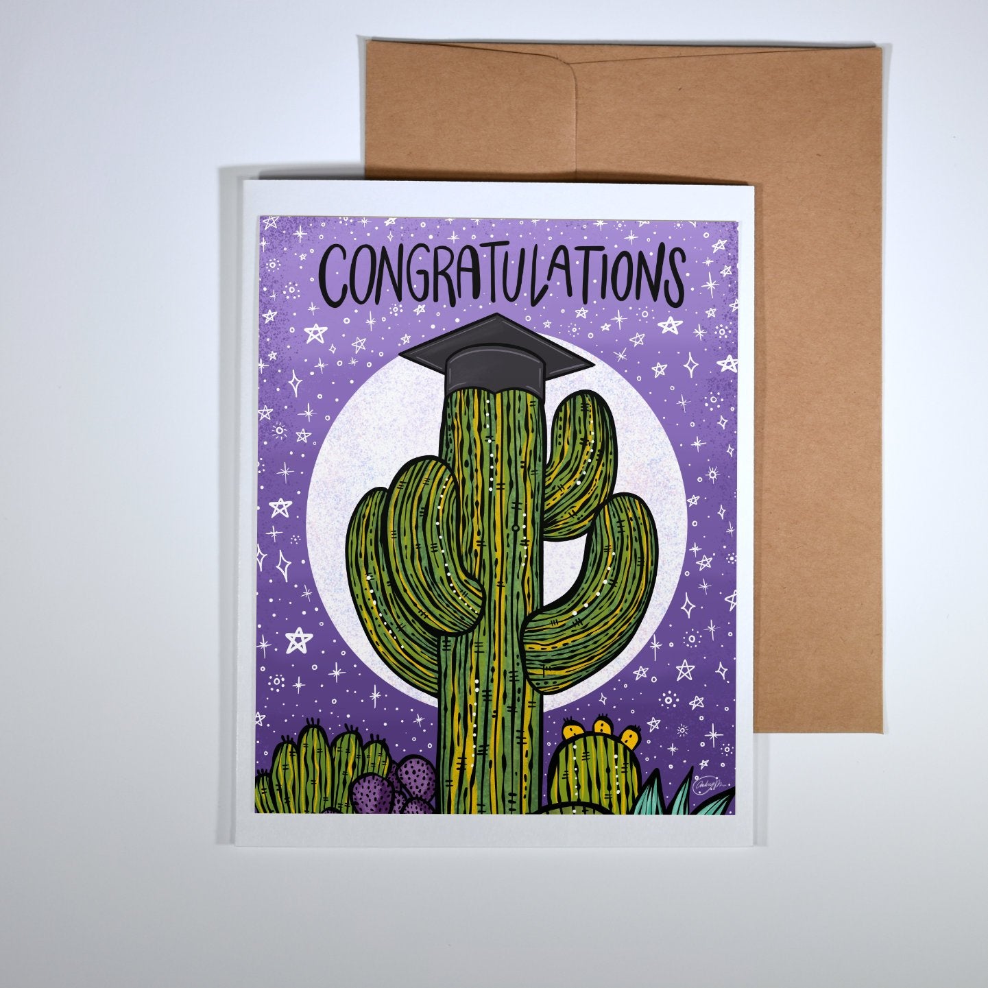 Card on white background