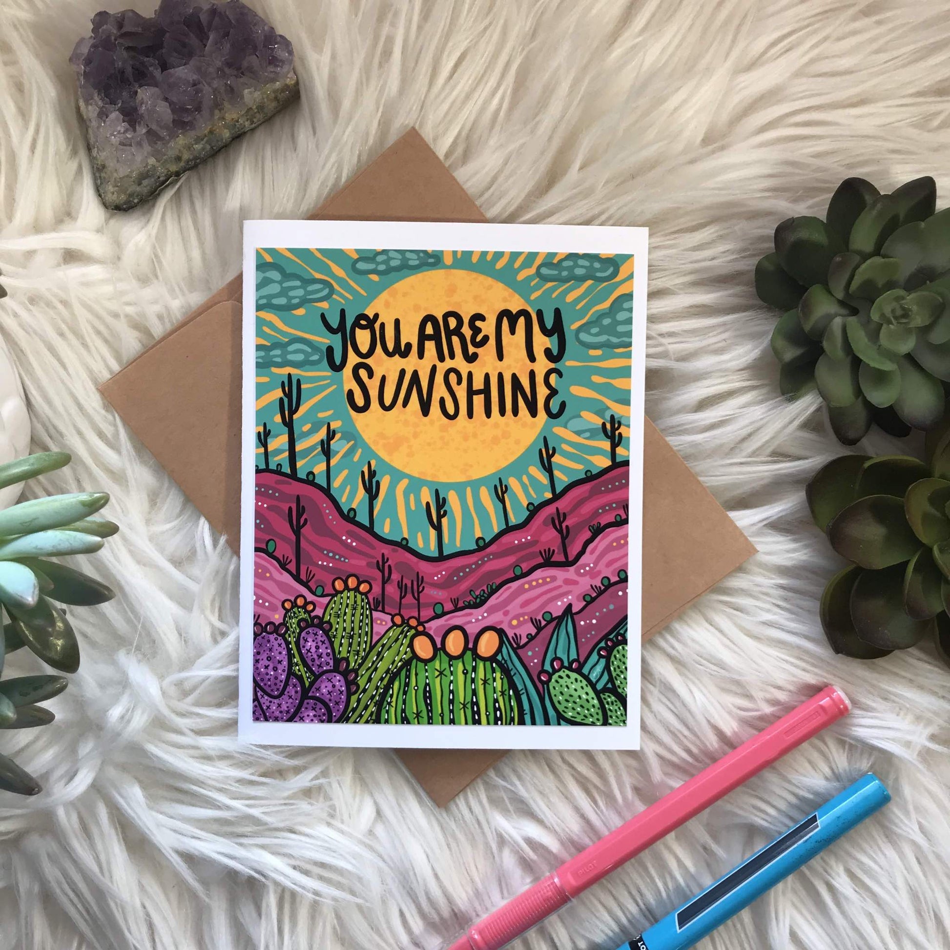 Card on white background