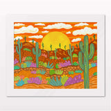 Art print in white frame on white wall