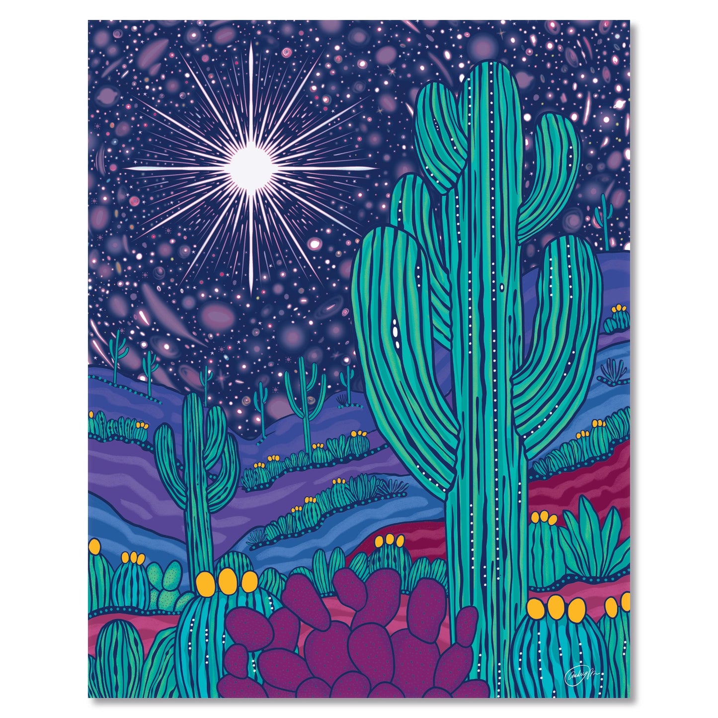 Art print on white with shadow