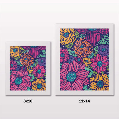 Comparing 8x10 and 11x14 framed art prints on a white wall