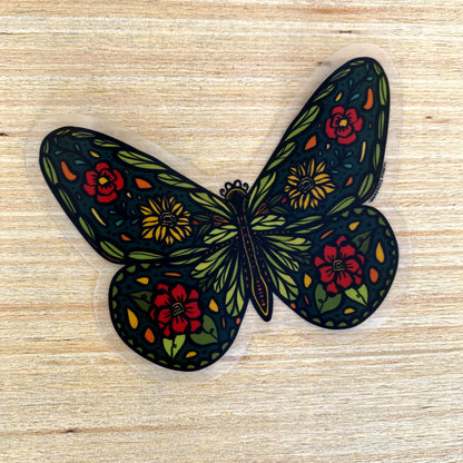 Sticker on wood background