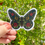 Clear Sticker - Green Butterfly